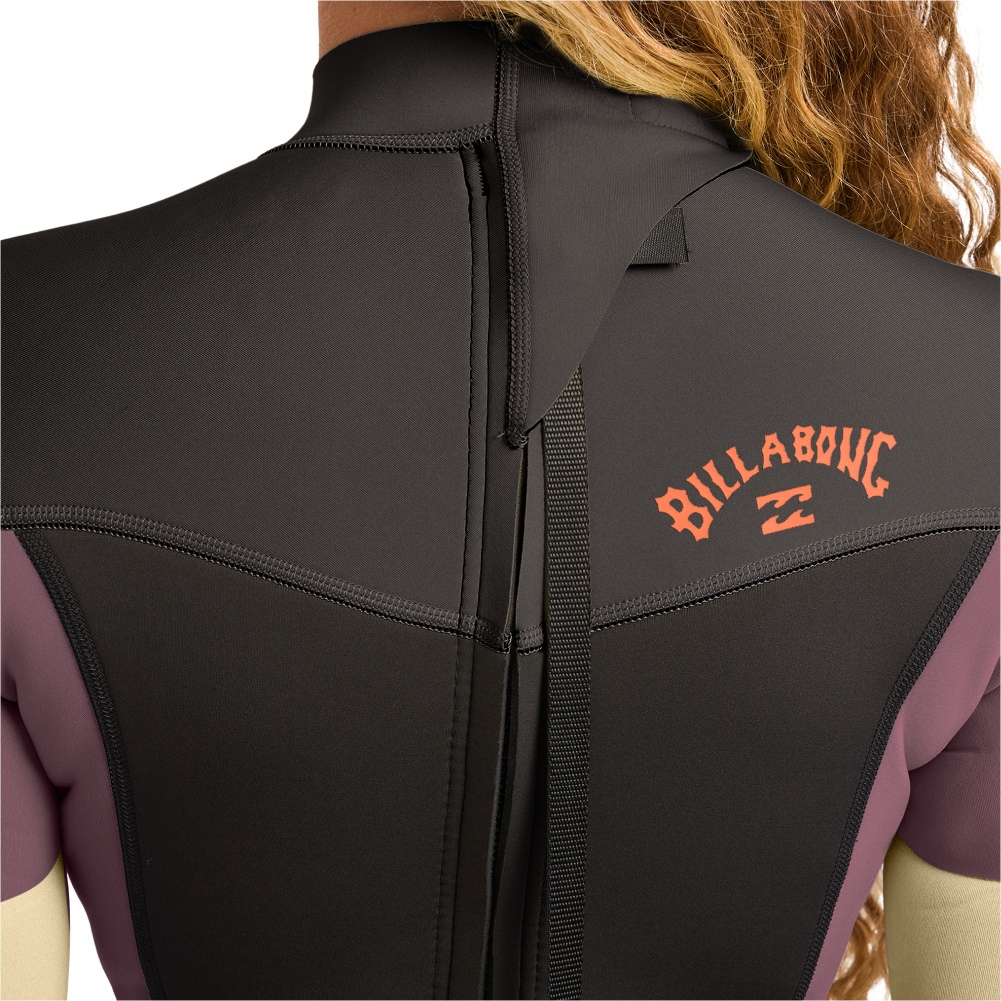 2026 Billabong Dames Synergy 5/4mm Rug Ritssluiting Wetsuit 24BW211604 - Grey Violet